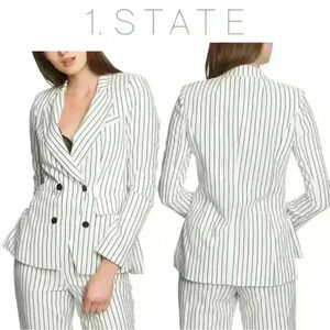 1.STATE Striped Double-Breasted Office Siren Corpcore Blazer‎ Size 00